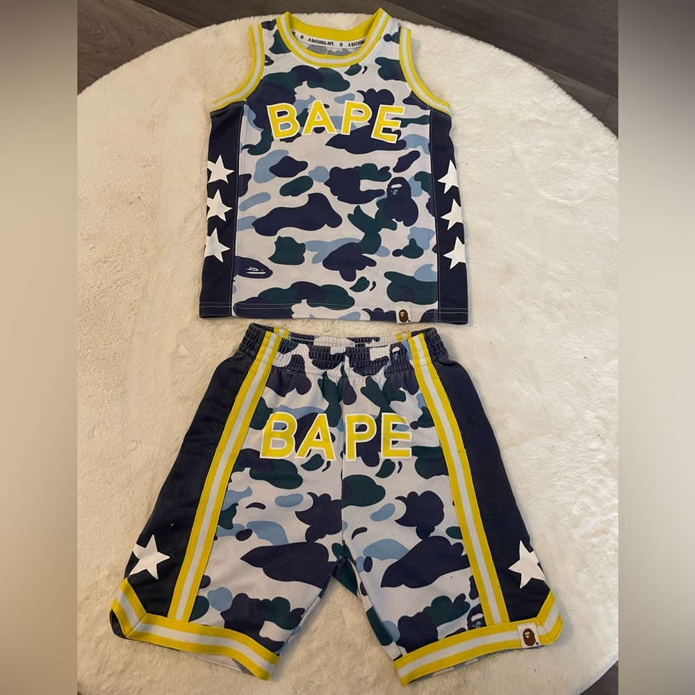 Bape kids Blue Camo jersey with number 88